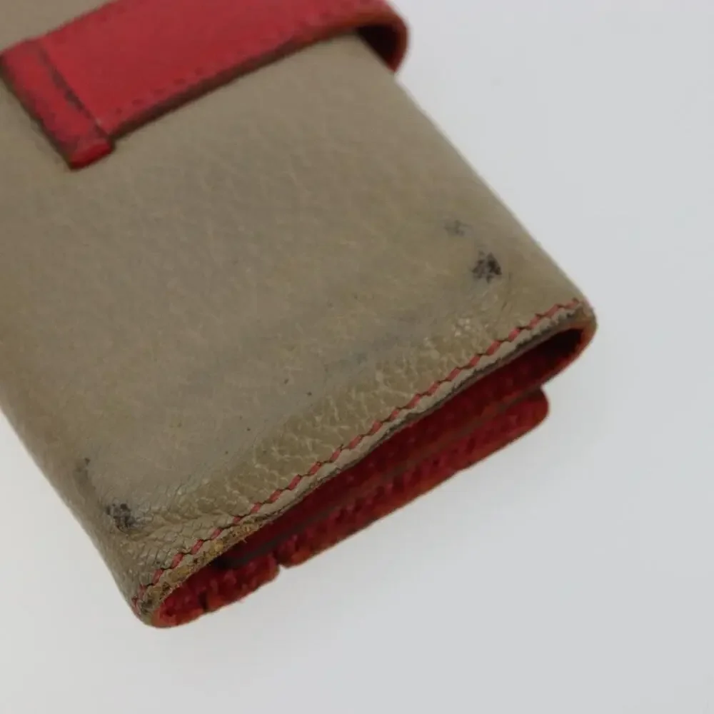 Hermes Leather Baan Key Case Beige